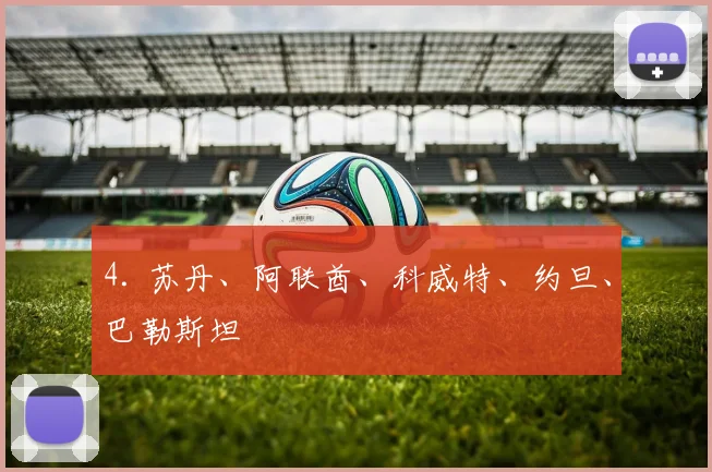 4. 苏丹、阿联酋、科威特、约旦、巴勒斯坦